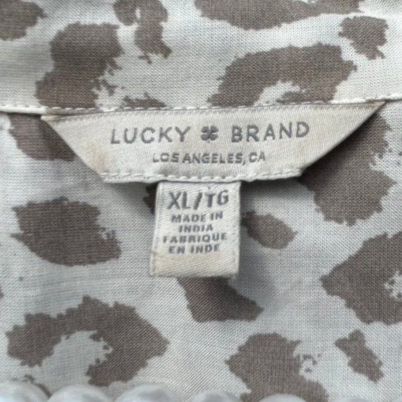 💐🌷Lucky Brand Animal Print Long Sleeve Shirt XL - Picture 3 of 7